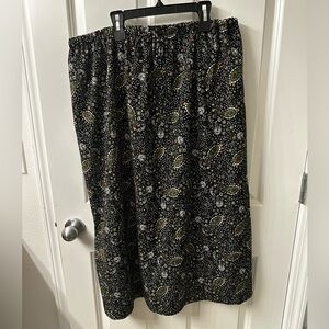 Studio B by bobeau black and green paisley midi skirt size 1X